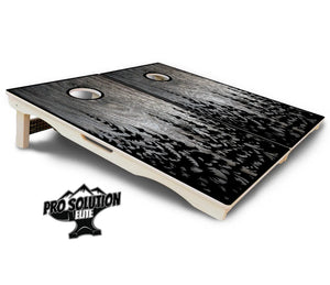 Greyscale Pine Trees Cornhole Boards - Pro Solution Elite Series by Cornhole Solutions, custom cornhole board detail photo 5