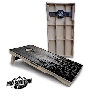 Greyscale Pine Trees Cornhole Boards - Pro Solution Lite Series by Cornhole Solutions, custom cornhole board main product photo