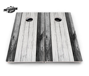 Grey Two Tone Slats Cornhole Boards - Pro Solution Lite Series