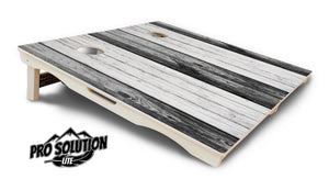 Grey Two Tone Slats Cornhole Boards - Pro Solution Lite Series