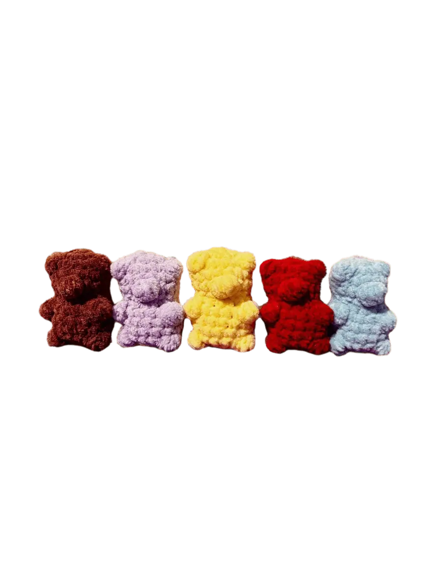 Gummy Bears - Handmade Crochet Desk Buddy Miniature Bear Accessories by Klassy Krafts, 3D printed toy main product photo