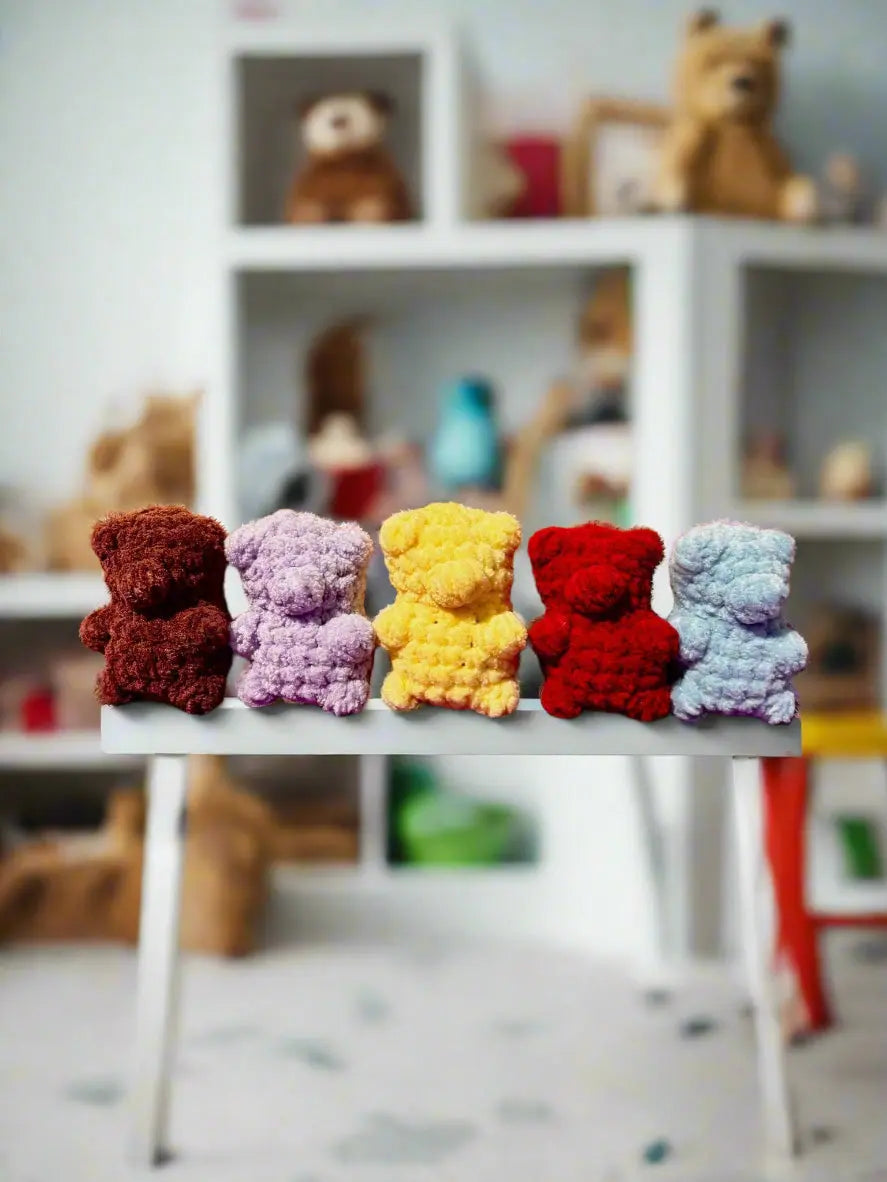 Gummy Bears - Handmade Crochet Desk Buddy Miniature Bear Accessories by Klassy Krafts, 3D printed toy detail photo 2