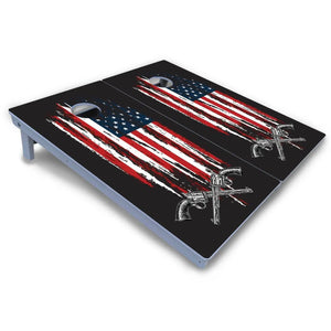 Guns & Flag Cornhole Boards - All Weather Series by Cornhole Solutions, custom cornhole board detail photo 3