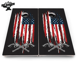 Guns & Flag Cornhole Boards - Pro Solution Elite Series by Cornhole Solutions, custom cornhole board detail photo 4