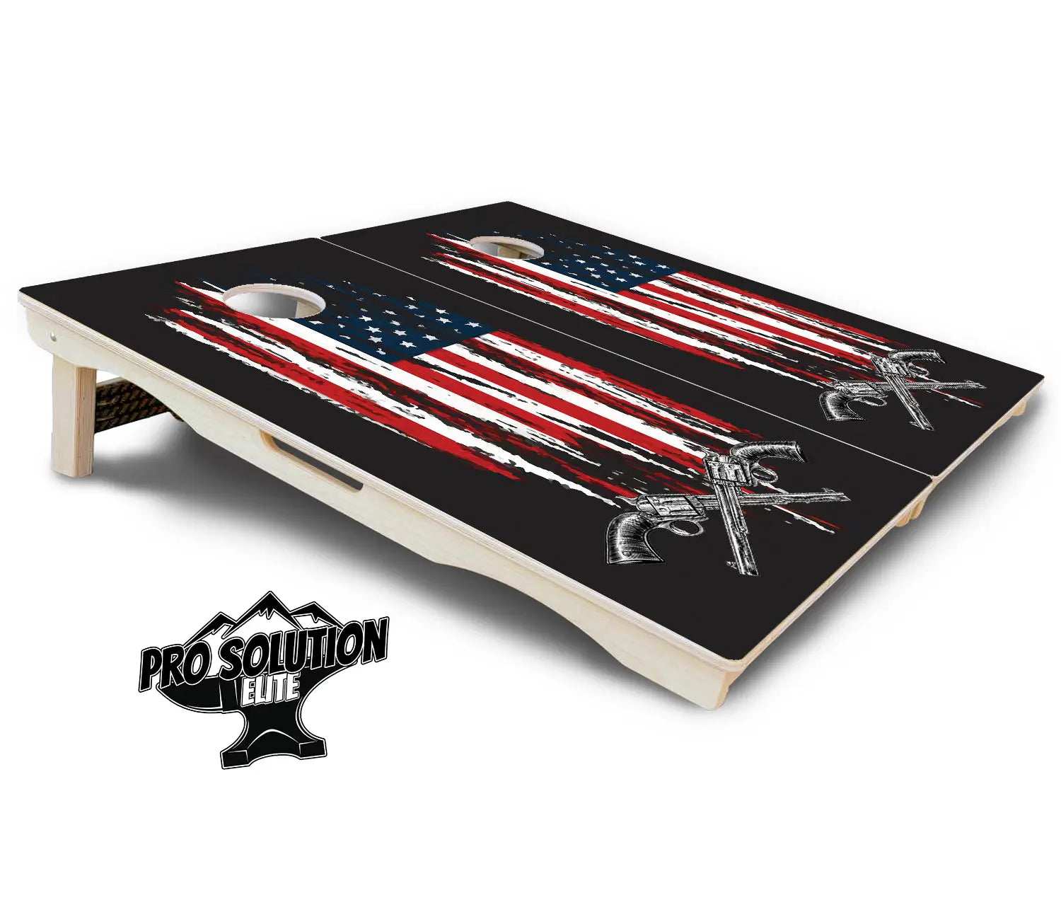 Guns & Flag Cornhole Boards - Pro Solution Elite Series by Cornhole Solutions, custom cornhole board detail photo 5