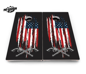 Guns & Flag Cornhole Boards - Pro Solution Lite Series by Cornhole Solutions, custom cornhole board detail photo 3