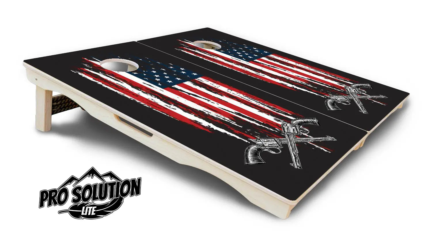 Guns & Flag Cornhole Boards - Pro Solution Lite Series by Cornhole Solutions, custom cornhole board detail photo 5