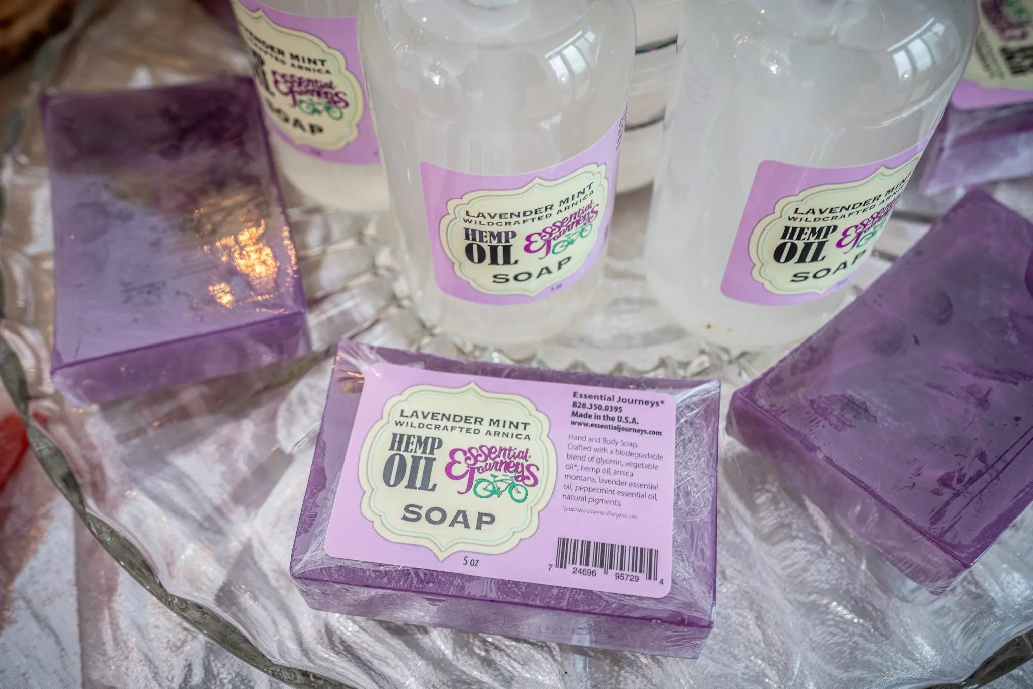 Hemp Oil Soap 5 Oz. ~ Lavender Mint by Essential Journeys, natural skincare detail photo 2