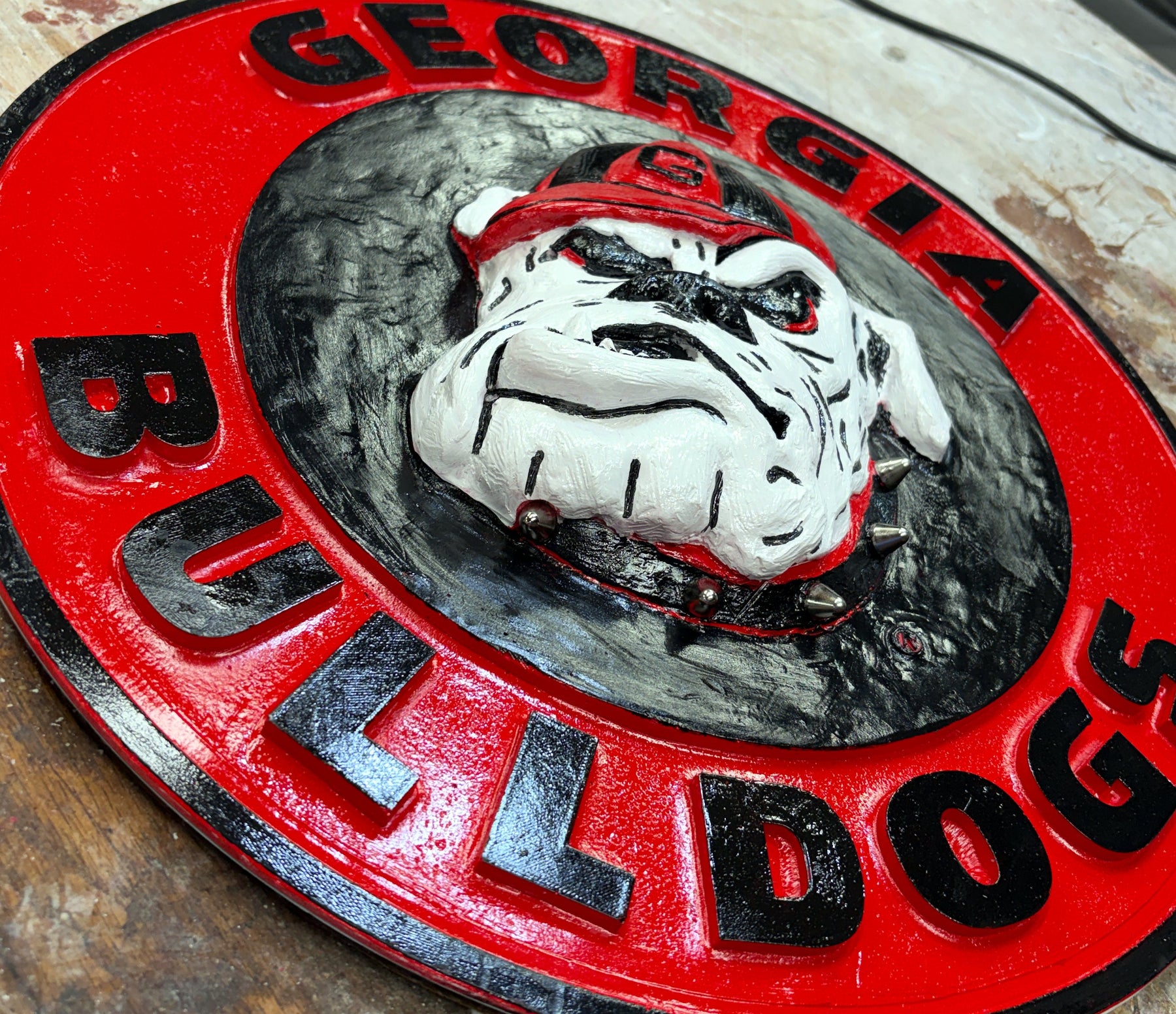 Georgia Bulldogs 3D Wall Sign with Spiked Collar alternate view 6