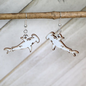 Hammerhead Shark Wooden Earrings | Ocean Sea Life Jewelry by Cate's Concepts, LLC, handmade jewelry main product photo