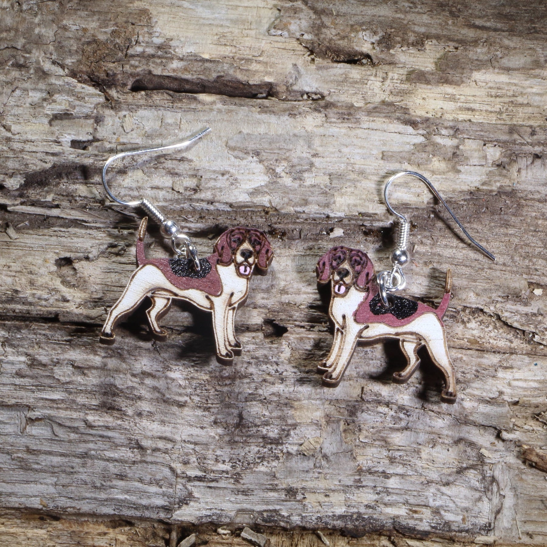 Beagle Wooden Earrings | Dog Lover Pet Jewelry by Cate's Concepts, LLC