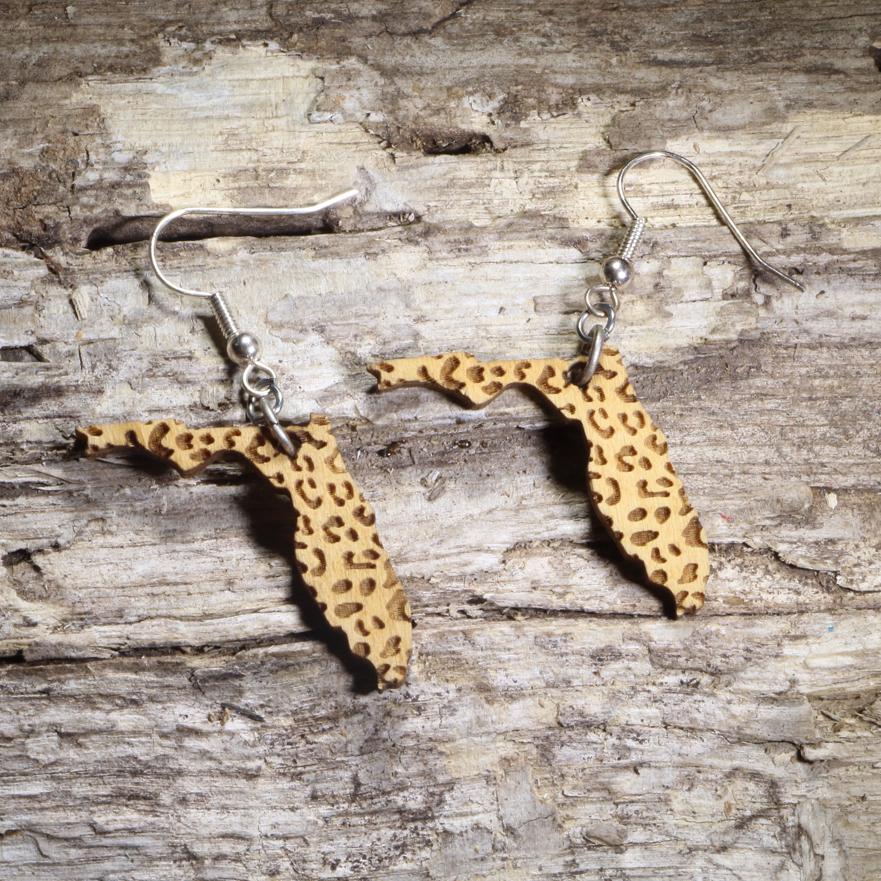 Florida Leopard Print Wooden Earrings | Sunshine State Jewelry by Cate's Concepts, LLC