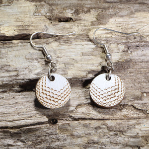 Golf Ball Wooden Earrings | Golf Lover Sports Jewelry by Cate's Concepts, LLC