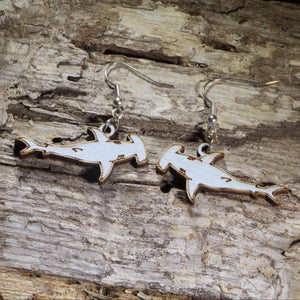 Hammerhead Shark Wooden Earrings | Ocean Sea Life Jewelry by Cate's Concepts, LLC