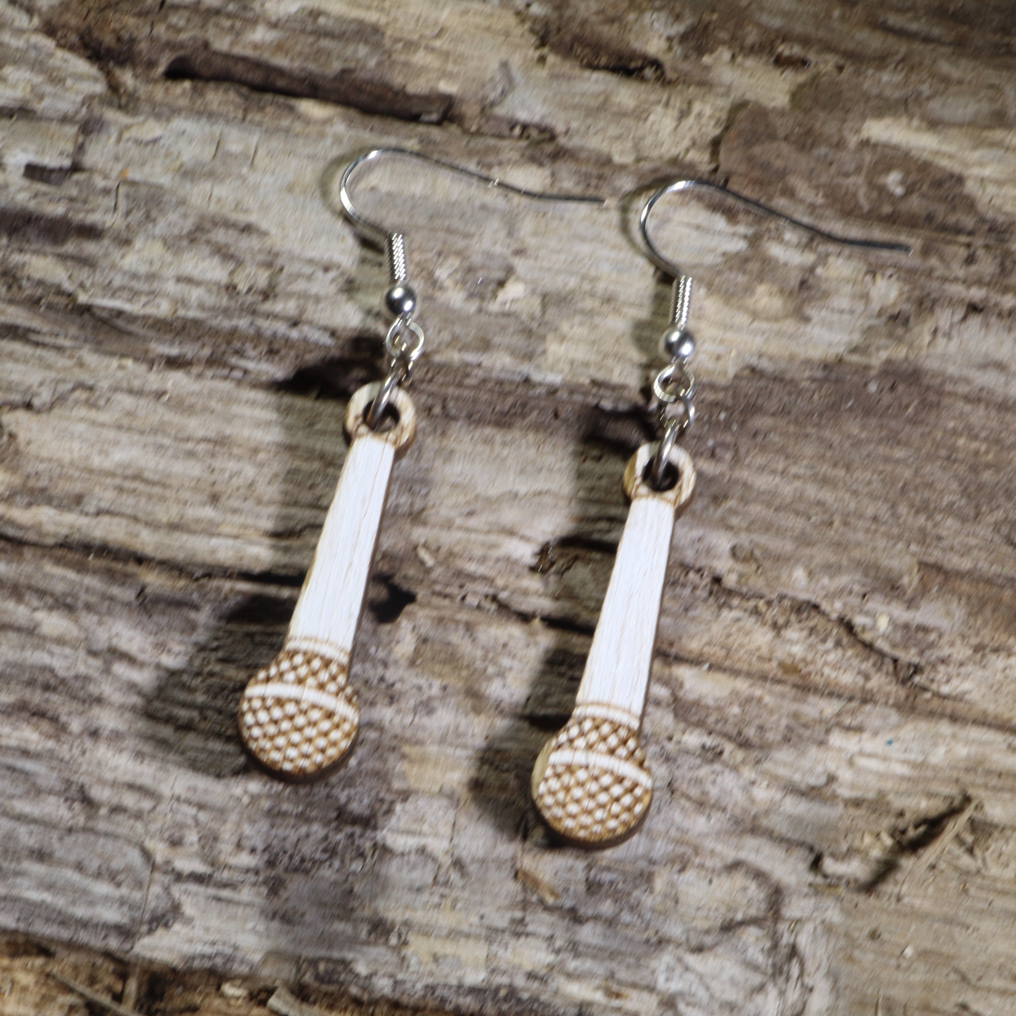 Microphone Wooden Earrings | Singer Music Lover Jewelry by Cate's Concepts, LLC