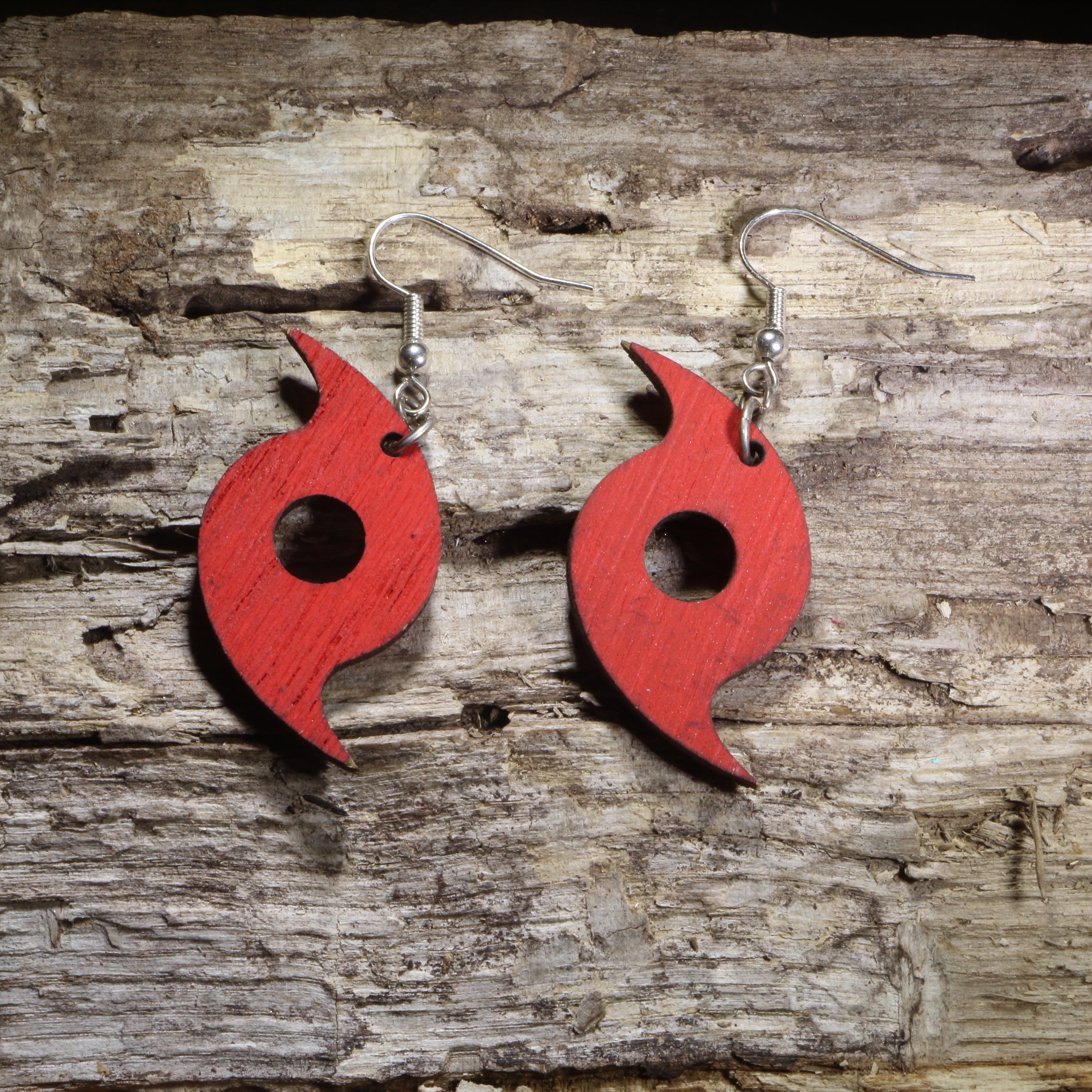 Hurricane Symbol Wooden Earrings | Weather Storm Jewelry by Cate's Concepts, LLC