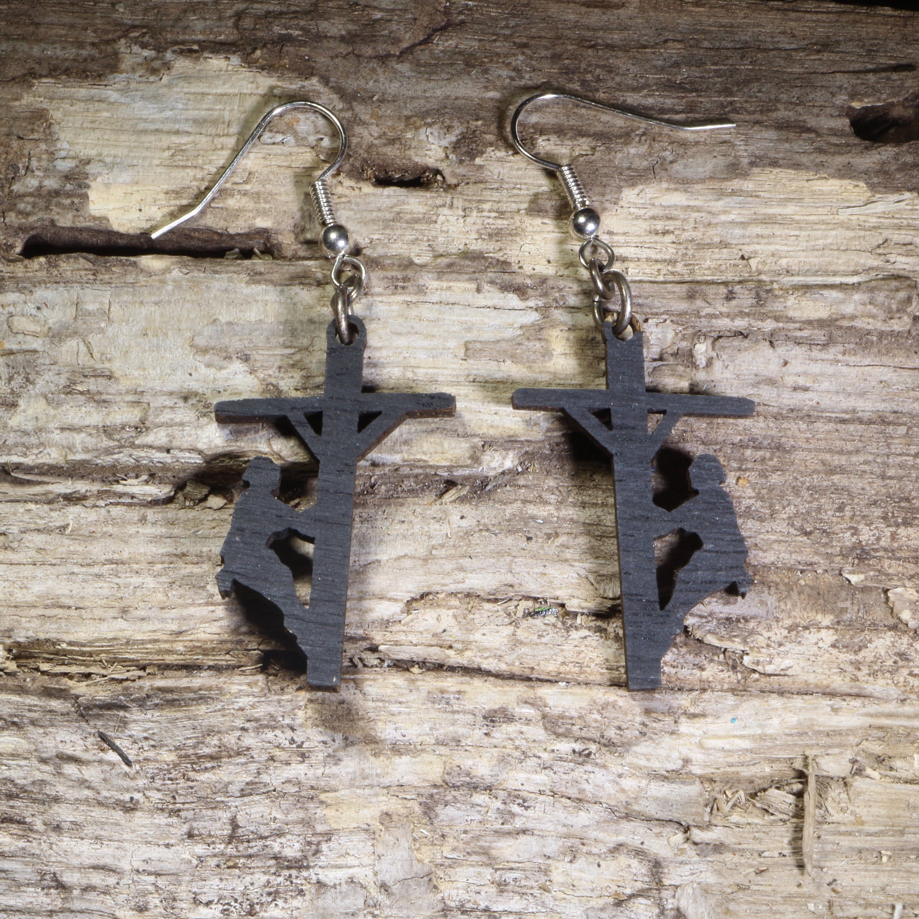 Lineman Wooden Earrings | Electrical Worker Utility Jewelry by Cate's Concepts, LLC