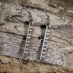 Piano Keyboard Wooden Earrings | Musician Instrument Jewelry by Cate's Concepts, LLC