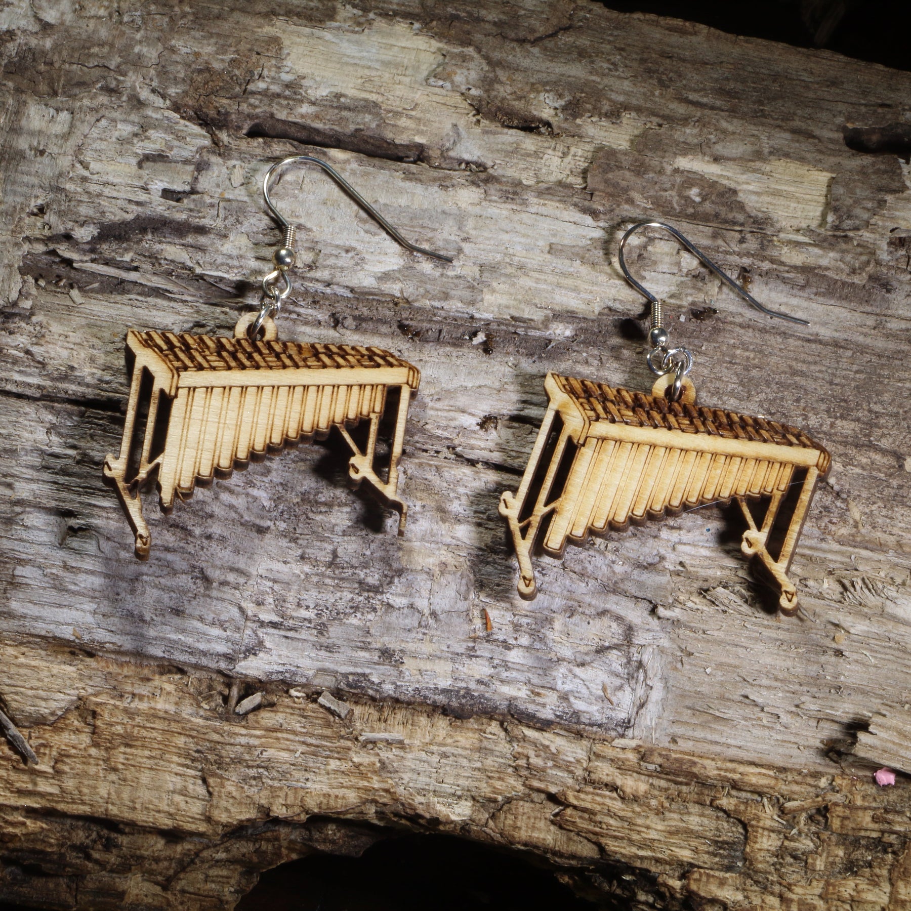 Xylophone Wooden Earrings | Music Instrument Jewelry by Cate's Concepts, LLC
