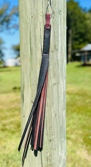 Handcrafted Leather Flogger by Kw Leatherworks, handmade leather goods detail photo 3