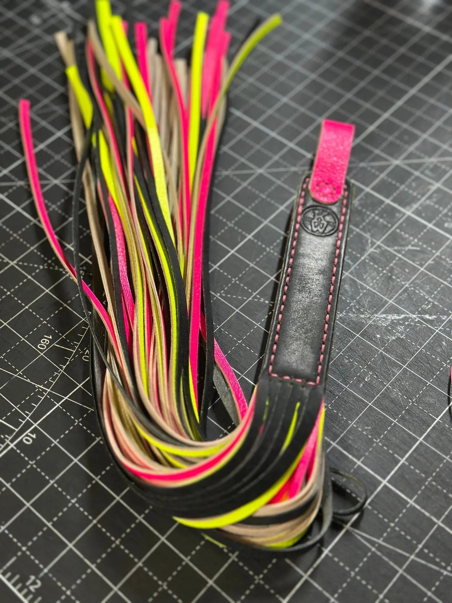 Handcrafted Leather Flogger by Kw Leatherworks, handmade leather goods detail photo 4