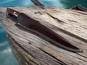 Handcrafted Rosewood Fillet Knife - Precision at 14.4 by Damascus Knife Store, Damascus knife detail photo 7