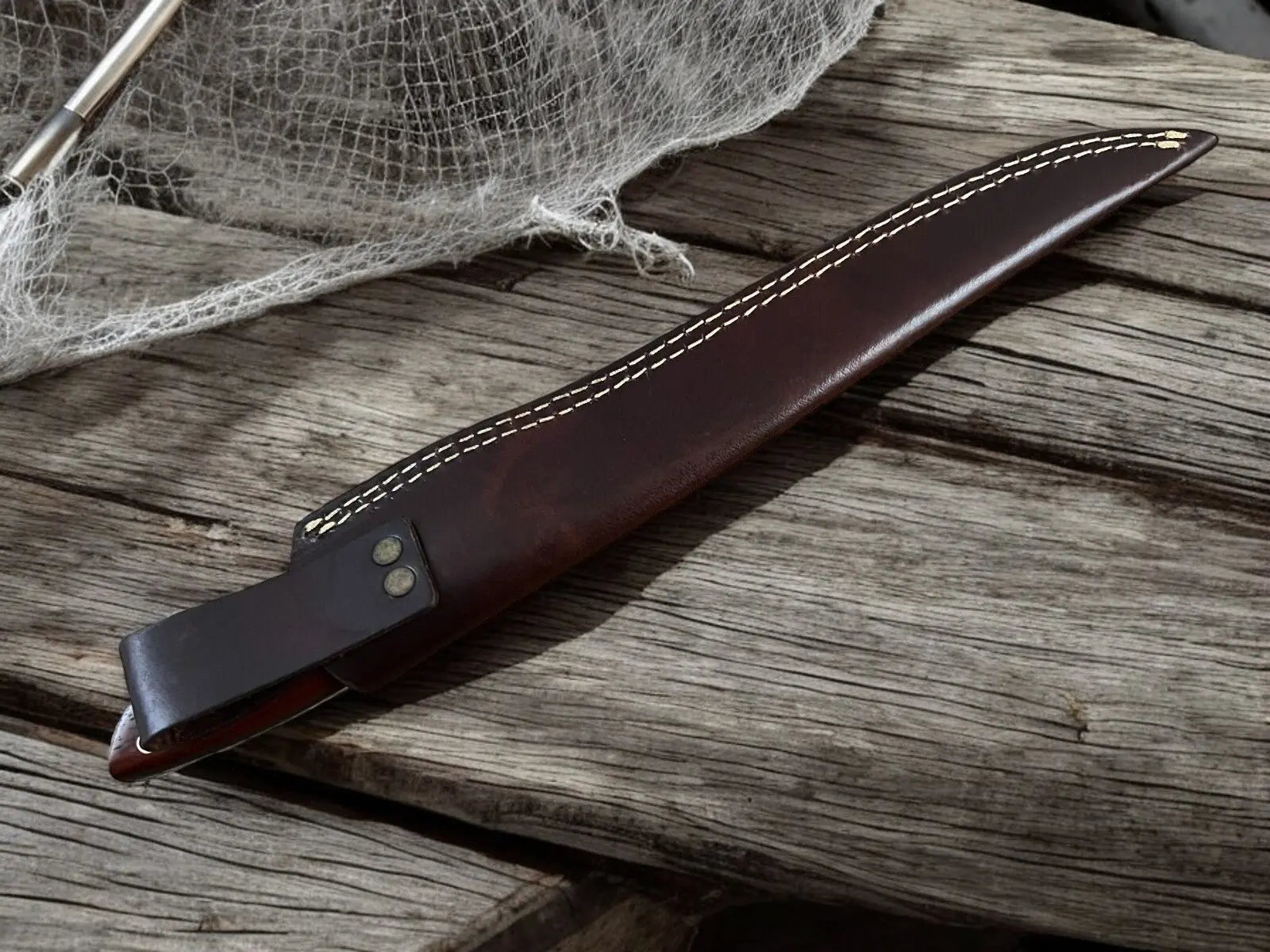 Handcrafted Rosewood Fillet Knife - Precision at 14.4 by Damascus Knife Store, Damascus knife detail photo 8