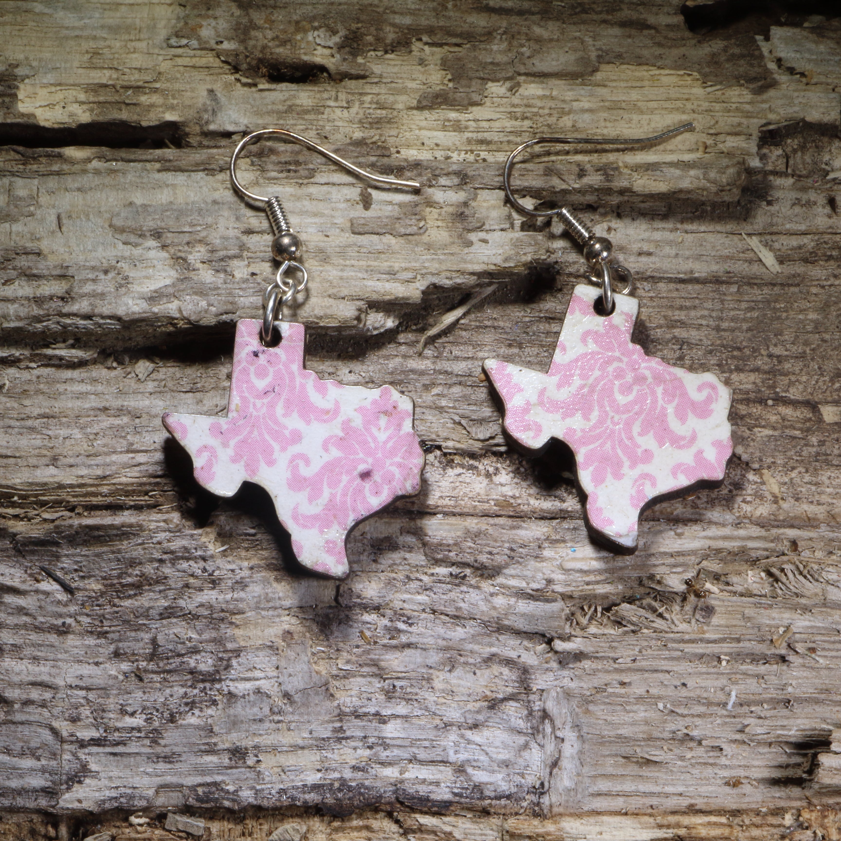 Texas Floral Wooden Dangle Earrings | Pink State Jewelry by Cate's Concepts, LLC