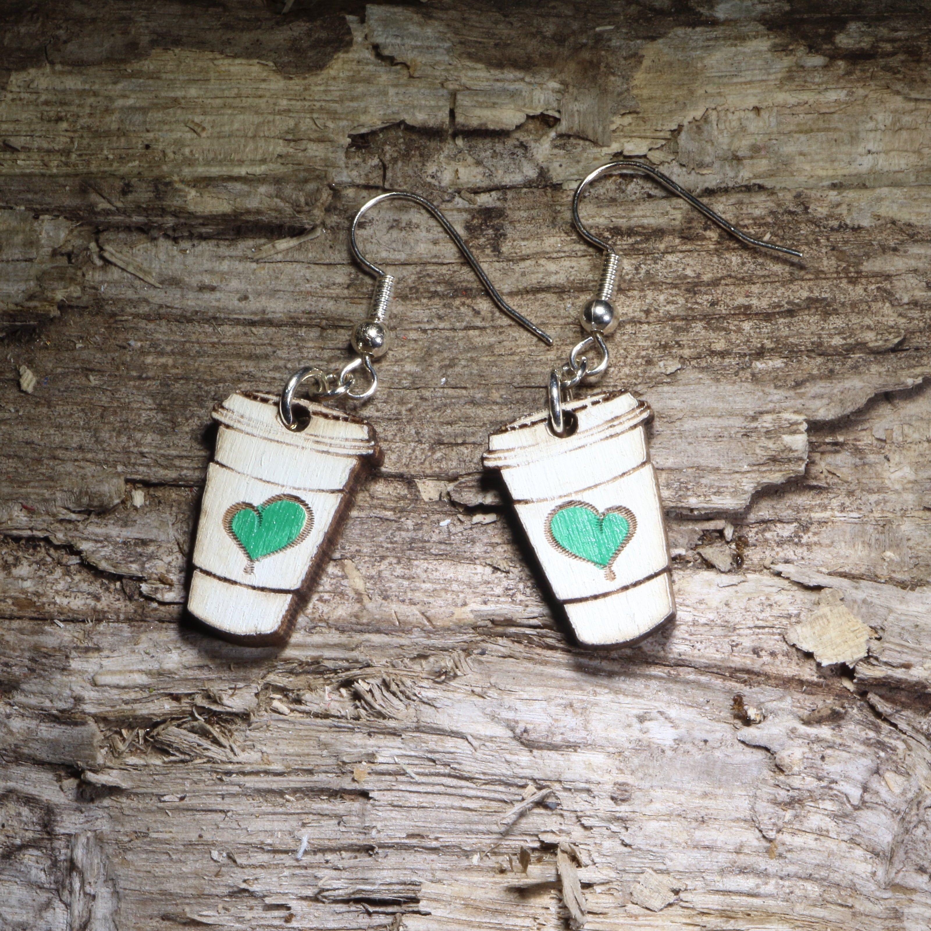 Coffee Cup Wooden Earrings | Coffee Lover Jewelry by Cate's Concepts, LLC