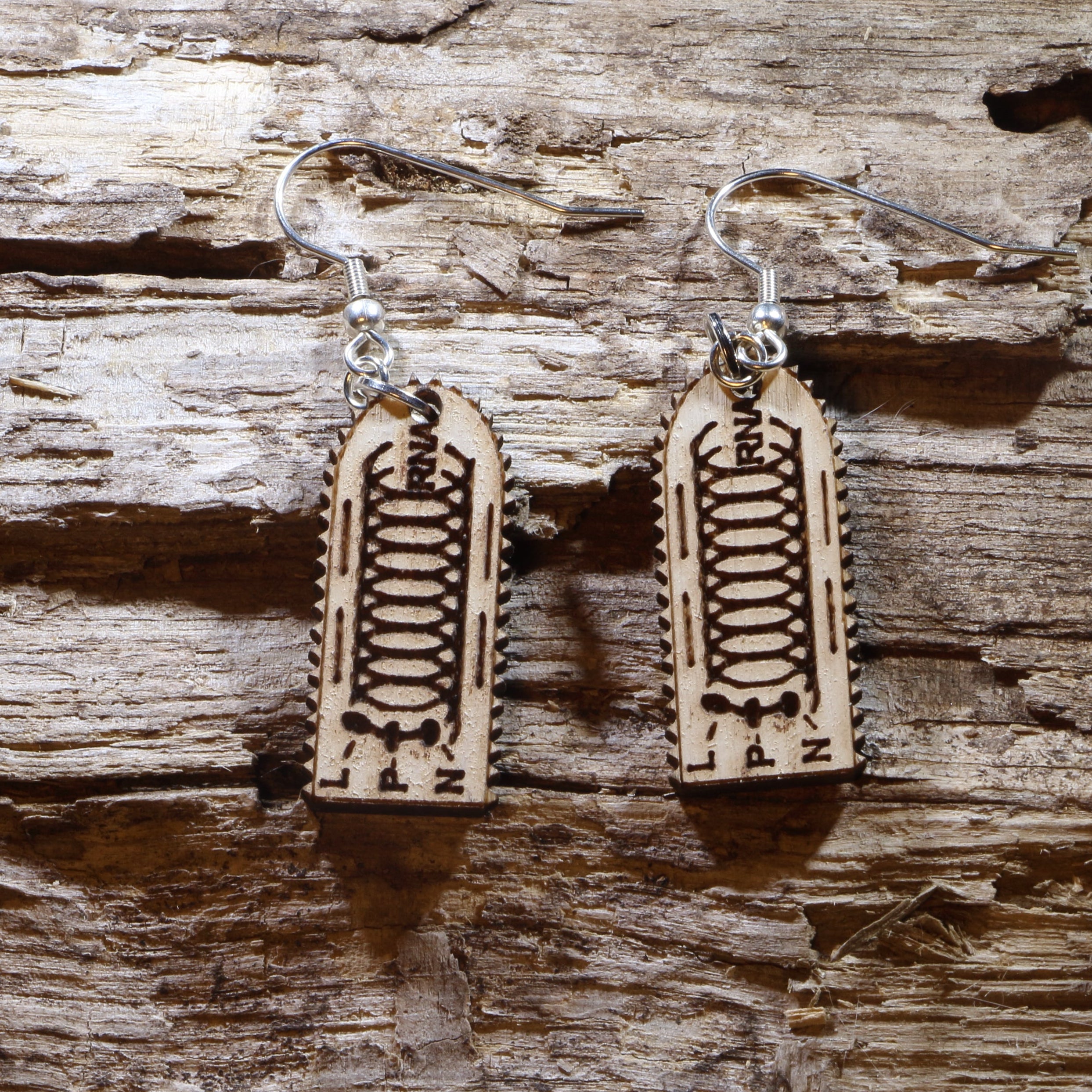 Rabies Virus Wooden Earrings | Science Microbiology Jewelry by Cate's Concepts, LLC