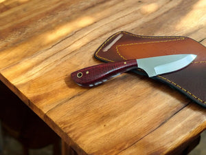 Handmade Belt Knife – D2 Steel Blade with Micarta Handle by Damascus Knife Store, Damascus knife main product photo