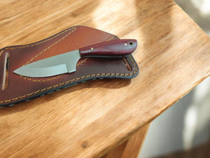 Handmade Belt Knife – D2 Steel Blade with Micarta Handle by Damascus Knife Store, Damascus knife detail photo 2