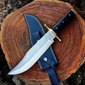 Handmade Bowie Knife – D2 Steel Blade & Buffalo Horn Handle by Damascus Knife Store, Damascus knife detail photo 6