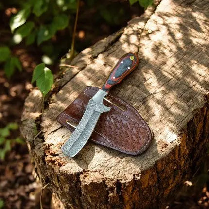 Handmade Bull Cutter Knife – Damascus Steel & Exotic Wood by Damascus Knife Store, Damascus knife main product photo