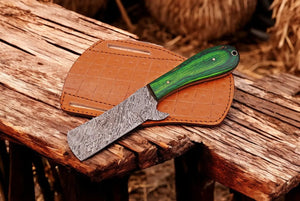 Handmade Bull Cutter Knife – Damascus Steel & Exotic Wood by Damascus Knife Store, Damascus knife main product photo