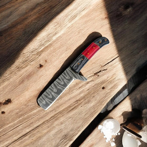 Handmade Bull Cutter Knife | Damascus Steel & Exotic Wood by Damascus Knife Store, Damascus knife detail photo 2