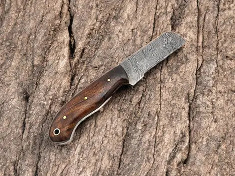 Handmade Bull Cutter Knife – Damascus Steel & Rosewood by Damascus Knife Store, Damascus knife main product photo