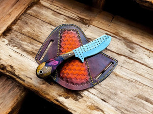 Handmade Cowboy Knife – Rosewood & Epoxy Handle, 8" by Damascus Knife Store, Damascus knife main product photo