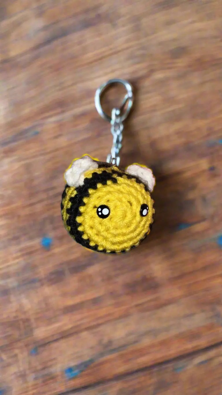Handmade Crochet Bee Keychain - Mississippi Made Accessories by Klassy Krafts, 3D printed gift main product photo