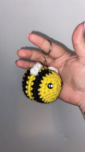 Handmade Crochet Bee Keychain - Mississippi Made Accessories by Klassy Krafts, 3D printed gift detail photo 2