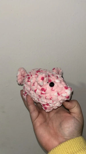 Handmade Crochet Mr. Pig Plush - Tiny Kreature Collection Farm Animal Stuffed Toy by Klassy Krafts, 3D printed gift detail photo 2