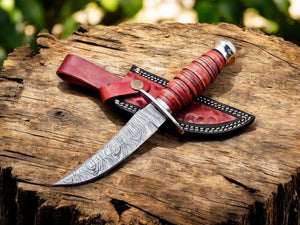 Handmade Damascus Bowie Knife – Buffalo Horn Handle by Damascus Knife Store, Damascus knife main product photo