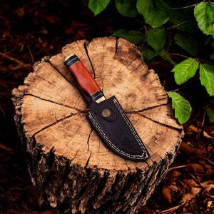 Handmade Damascus Hunting Knife with Epoxy Resin Handle by Damascus Knife Store, Damascus knife detail photo 3