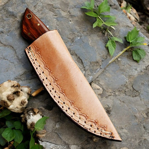 Handmade Damascus Hunting Knife with Rosewood Handle by Damascus Knife Store, Damascus knife detail photo 4
