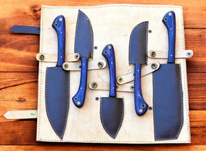 Handmade Damascus Kitchen Knives Set with Exotic Wood Handles by Damascus Knife Store, Southern handmade gift detail photo 3