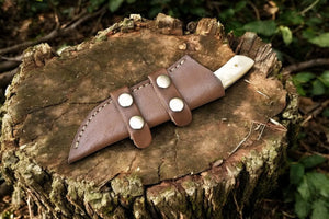 Handmade Damascus Skinning Knife – Epoxy Resin & Bone by Damascus Knife Store, Damascus knife detail photo 3
