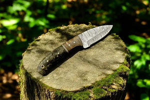 Handmade Damascus Steel Skinning Knife with Exotic Wood Handle by Damascus Knife Store, Damascus knife detail photo 2