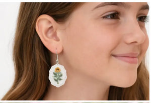 The Tween Space Floral Cameo Earrings — Vintage Style Dangles | Handcrafted by Nora by The Tween Space, handmade jewelry main product photo