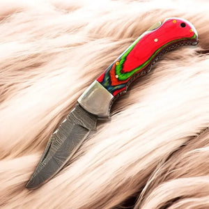 Handmade Folding Knife – 3" Damascus Steel Blade by Damascus Knife Store, Damascus knife main product photo