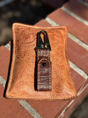 Handmade Leather Keychain by Kw Leatherworks, 3D printed gift detail photo 5